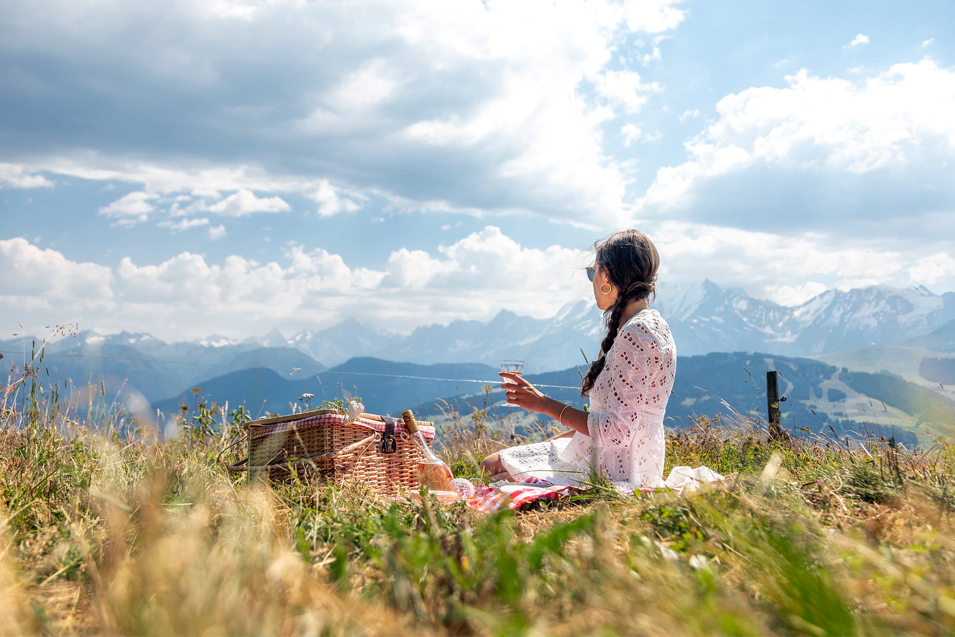 Essen in Megeve im Sommer-Picknick