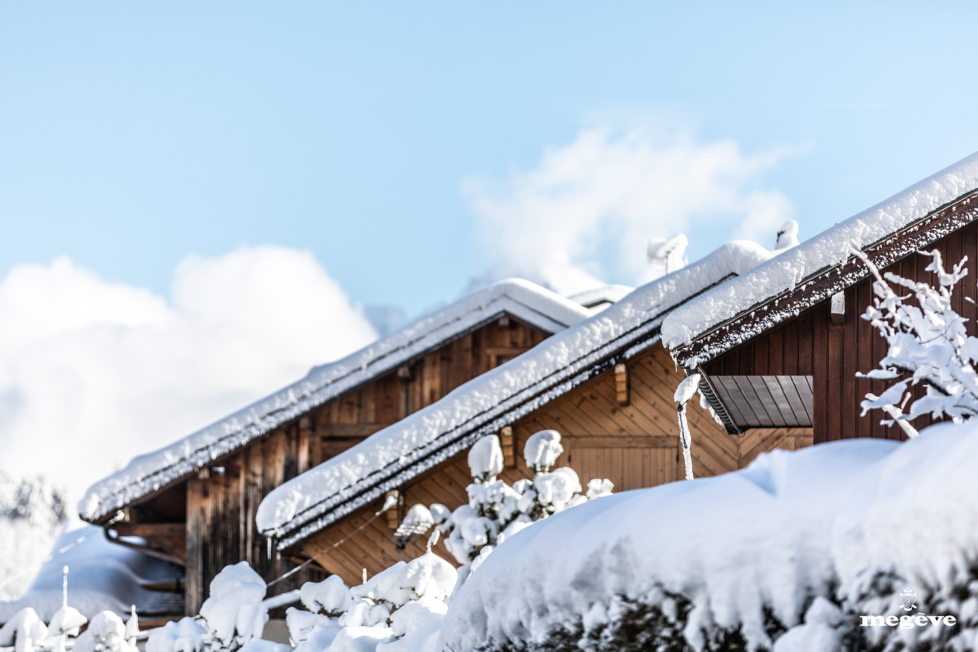 chalés de neve-estação de esqui-megève-inverno