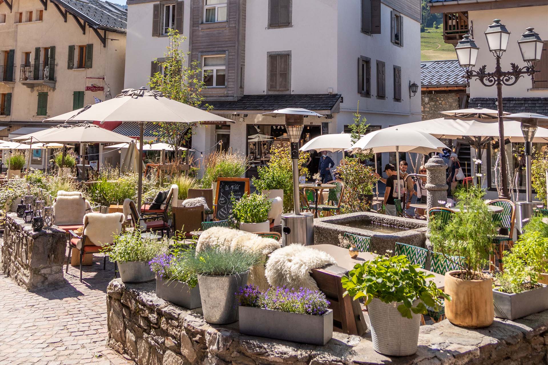 Terrasse des Herzens von Megève und der Muse