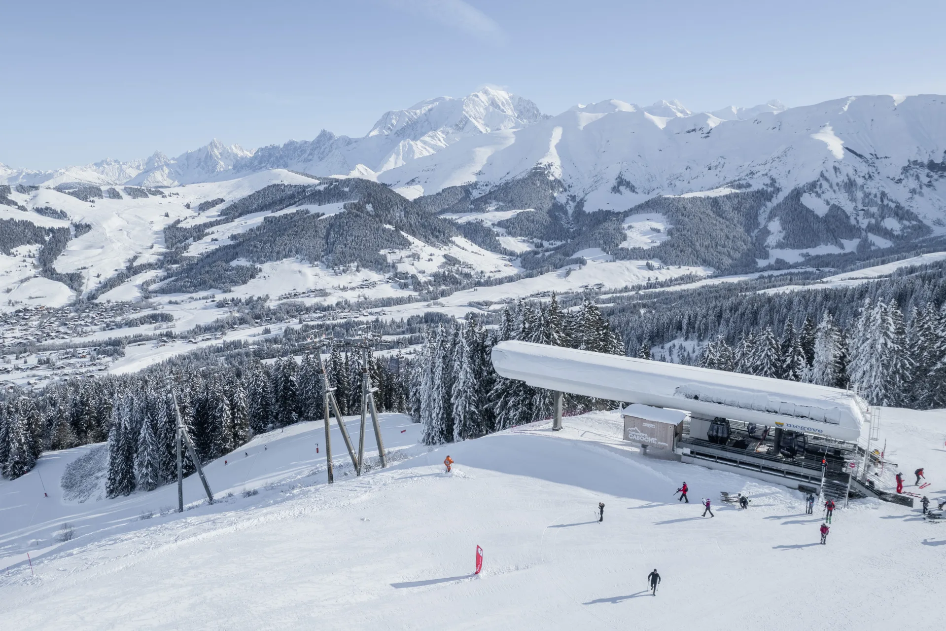 remontées mécanique du domaine skiable de megève à la caboche