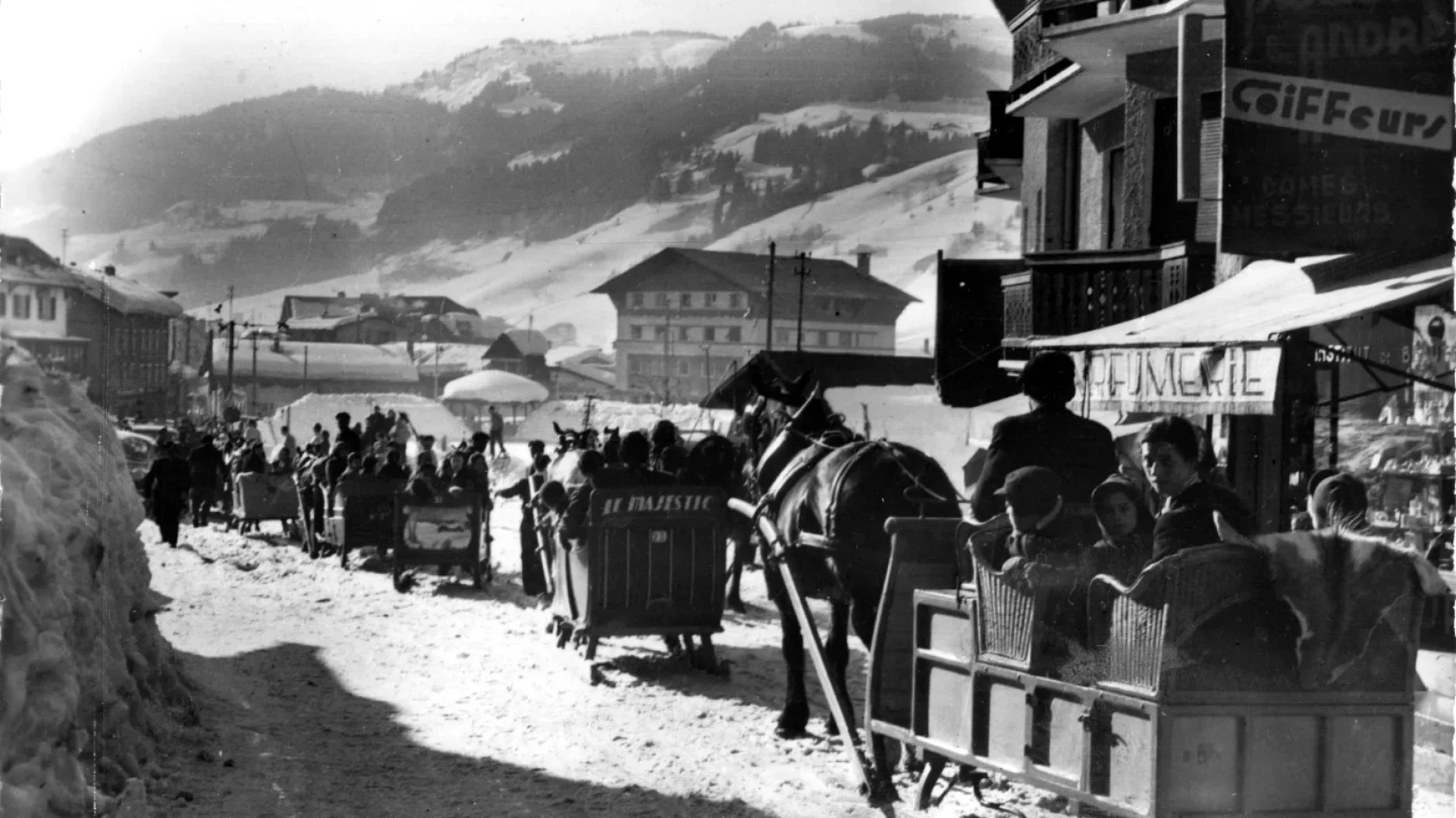 image d'archive - calèche hiver