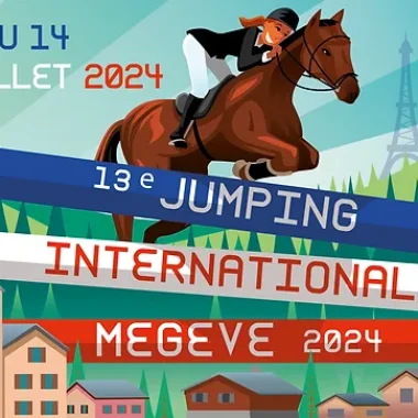 Bannerplakat 13. Internationales Springreiten Megeve 2024