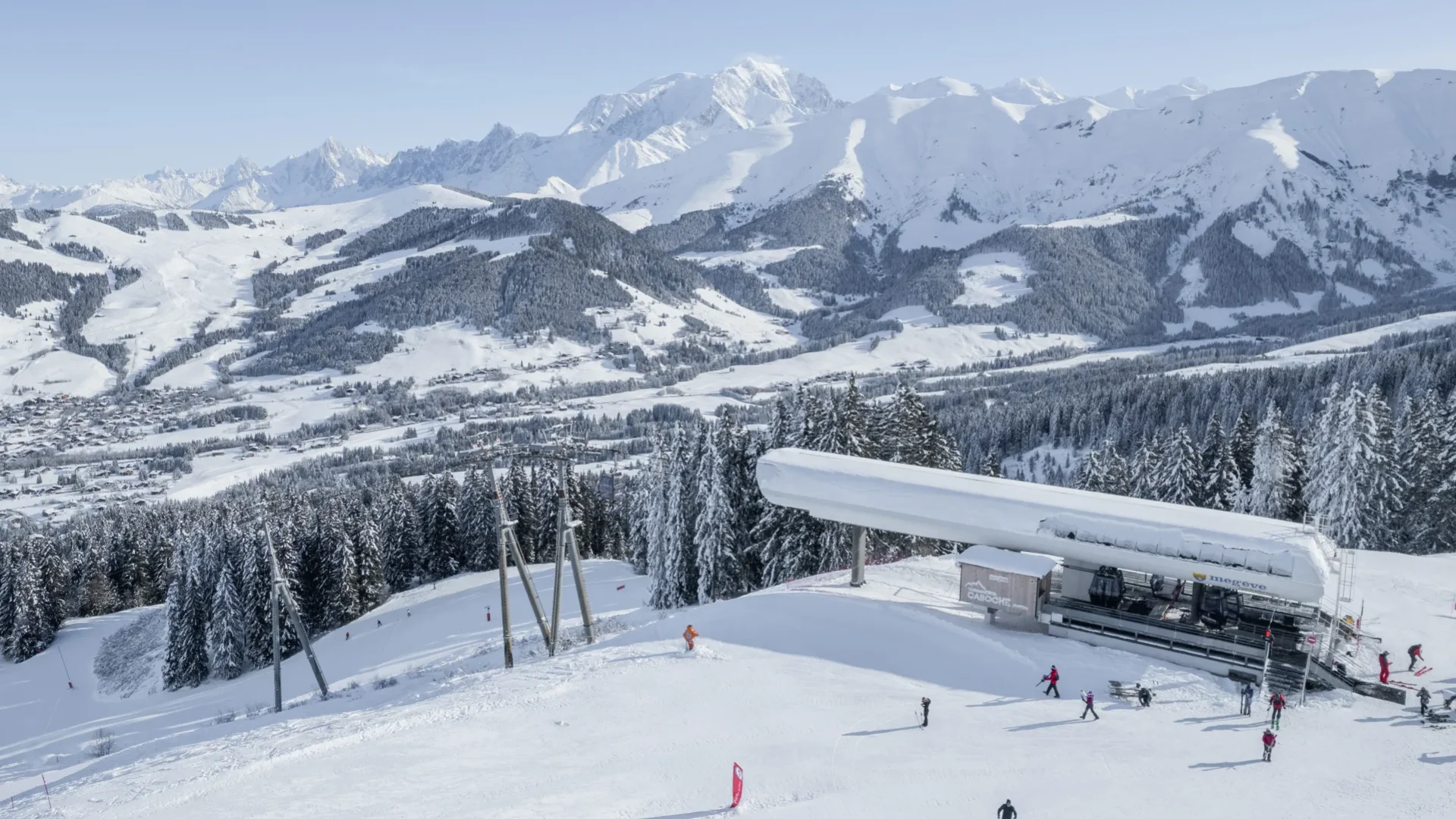remontées mécanique du domaine skiable de megève à la caboche